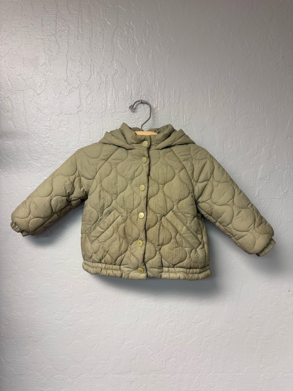 $21 ADD ON Zara BABY BOY Outerwear Puffer Jacket Coat Green‎ 9-12M cotton on